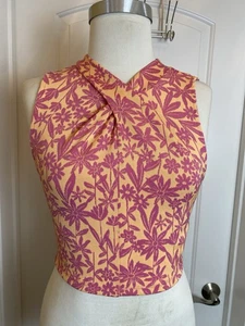 Zara Crossover Cropped Tank Top Funky Print Yoga Medium - Bild 1 von 6