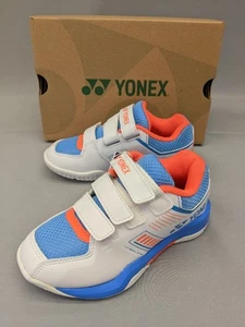 YONEX Badminton Shoes POWER CUSHION STRIDER FLOW JUNIOR WHITE/BLUE SIZE US13K - Picture 1 of 9