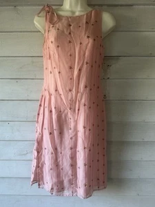 Tocca Silk Blend Pink Sheer Gold Star Embroidered Dress Size 4 - Picture 1 of 6
