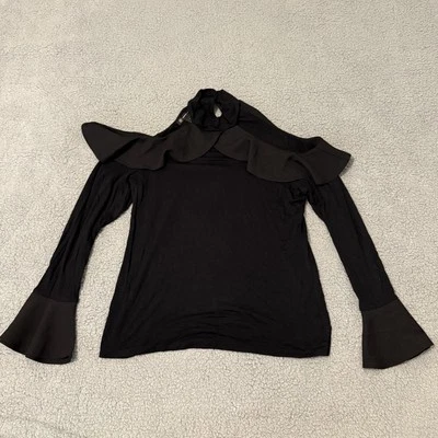 INC International Concepts Women’s L Black Night Rider Halter Cold Shoulder New - Image 1 of 4