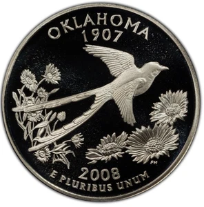 2008-S Silver Proof Oklahoma Statehood Quarter 25C - Picture 1 of 2