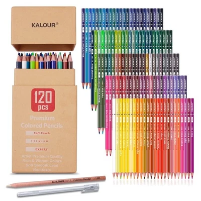 Eco-Friendly 120 Count Colored Pencils Set with DIY Color Chart & Blending Tools - Image 1 of 4