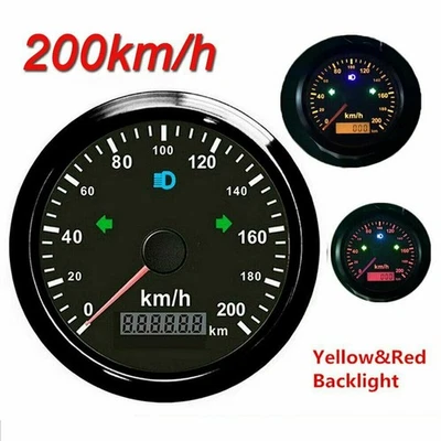 85mm Digitaler GPS Tachometer 200km/h Tacho Kilometerzähler für Auto Motorrad - Bild 1 von 4