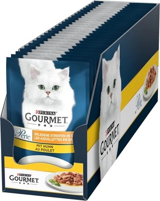 Gourmet Perle Erlesene Streifen Katzenfutter nass, mit Huhn, (26 x 85g) - Bild 1 von 4