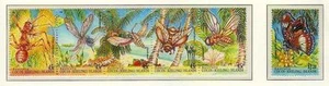 10366) COCOS ISLANS 1995 Scott # 302/303 strip 5+1v MNH** Butterflies Insects - Afbeelding 1 van 1