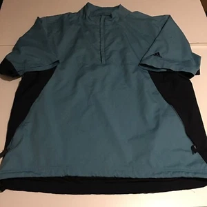 Adidas Climaproof Windbreaker Mens Large Short Sleeve 1/4 Zip Pockets - Picture 1 of 10