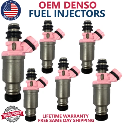Inyectores de combustible OEM DENSO 6 piezas para Toyota Land Cruiser 1993-1997 4,5 L I6 Foto 1 de 2