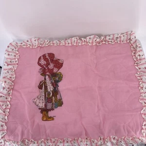 Almohada acolchada rosa Holly Hobbie de colección rosas simuladas borde - Imagen 1 de 7