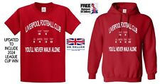 Liverpool Football T-Shirt Or Hoodie Trophy Kids Mens Reds YNWA Football