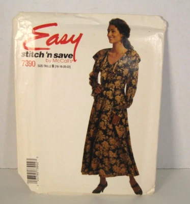 McCall's Stitch 'n Save 7390 Easy Flared Dress Misses' 16-22 Pattern Uncut - Image 1 of 2