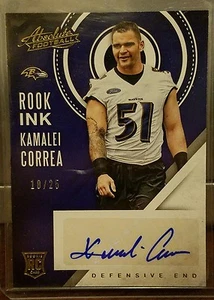 2016 ABSOLUTE ROOK INCHIOSTRO AUTO KAMALEI CORREA #10/25 Ravens - Foto 1 di 2