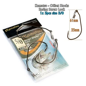 Offset Spring Lock Hook 5/0 Weedless Sea Screw Wide Gap Cheb Pike Predator Bass - Picture 1 of 19