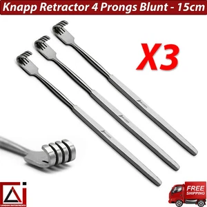 Instrumentos oftálmicos médicos quirúrgicos dentales romos Knapp retractor 4 clavijas X3 - Imagen 1 de 5
