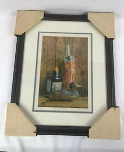 Blue Decoy print by Terry Milhrad, signed & numbered lithograph, framed matted. - Picture 1 of 12