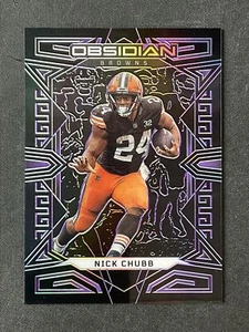 2023 Panini Obsidian #26 Nick Chubb Cleveland Browns Purple Etch /75 - Bild 1 von 2
