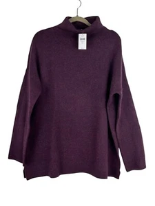 J.Jill Womens Plum Mock Neck Sweater oversized Cassis Large Tall NWT - Picture 1 of 12