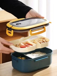 Single Double-layer Lunch Box Portable Compartment Fruit Food Box Microwave Lunc - Picture 1 of 1