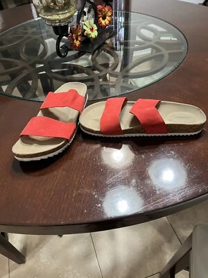 sandalias cuña mujer rojas Foto 1 de 4