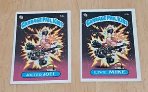 1985 Garbage Pail Kids Series 2 Jolted Joel 53A & Live Mike 53b - Picture 1 of 7