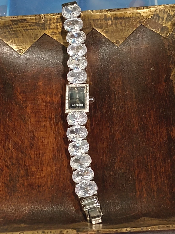 SUPER G.F FERRE WOMEN'S Watch!! HUGE CZs  Swiss Made!! Beautiful!! - Image 1 of 4