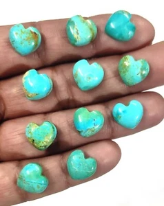 Cabujón corazón piedras preciosas sueltas turquesa mohave azul Arizona sin calefacción natural - Imagen 1 de 10
