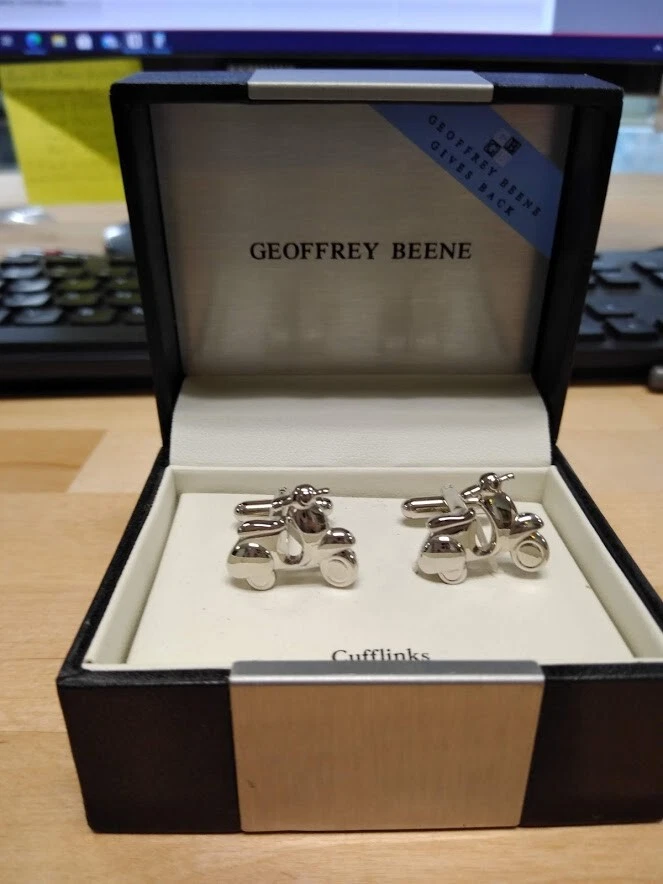 Geoffrey Beene Cufflinks Silver Plated Scooter Cufflinks - Image 1 of 1