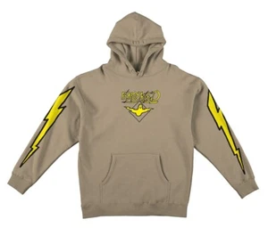 Krooked Skateboards Mark Gonzales Bird Lightning Sand Hooded Sweatshirt - Picture 1 of 1