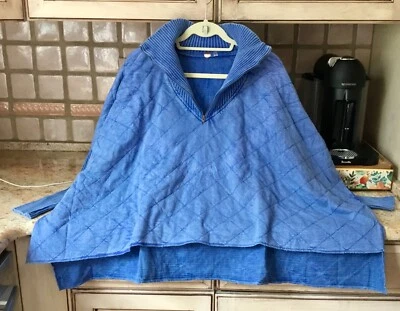  Sudadera Acolchada Free People Shiloh Pullover Cremallera Columpio Hi Lo Azul S NUEVA Foto 1 de 4