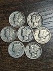 lot of 7 silver mercury dimes 90% Silver