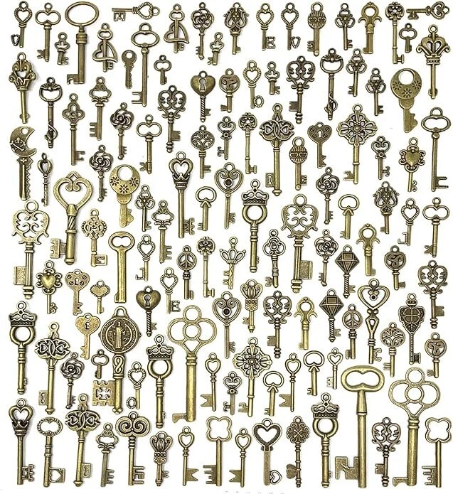 125 Pcs Vintage Skeleton Key Set Charms Jialeey Mixed Antique 125pcs Size