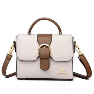 Trendy Leather Shoulder Satchel Bag For Women Top Handle Handbag For Women Biege - Picture 1 of 4