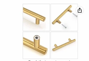 Cabinet drawer pulls gold color 10 pack - Picture 1 of 7
