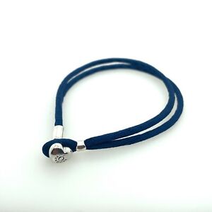 Genuine Pandora Fabric Cord Bracelet NAVY/BLUE #590749CBD 6.7in