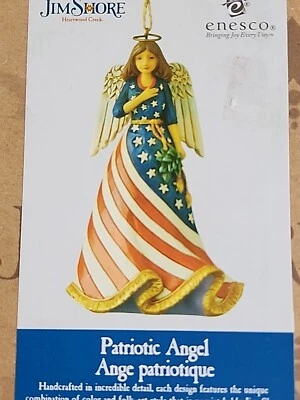 Jim Shore Patriotic Angel Christmas Ornament 4th July Pledge Stars & Stripes Usa - Image 1 of 2