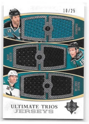 2010-11 Ultimate Collection Jersey Trios #UTJ10 Heatley Marleau Joe Thornton /25 - Image 1 of 2