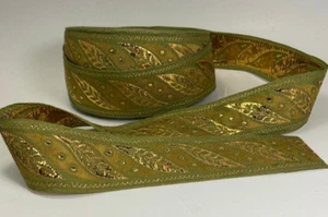 Spring garden Jacquard fabric trim, 1 1/2 inch wide, sold by the yard. - Picture 1 of 3