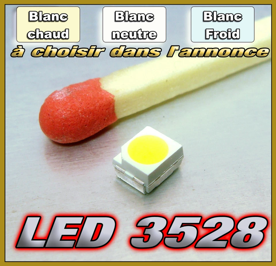 LED CMS 3528 blanc chaud, blanc, blanc froid 10 à 2000pcs choix dans l'annonce