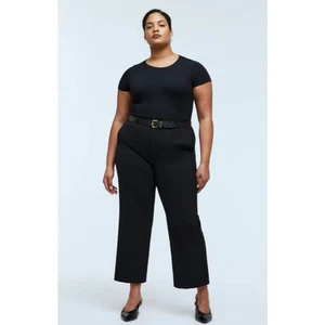 Madewell Flare Ankle Pants Women's Plus 26W Black Mid Rise Kick Out NWT - Picture 1 of 9