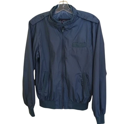Chaqueta retro ligera vintage años 80 Lord & Taylor azul con cremallera mediana Foto 1 de 4