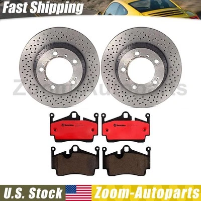 Kit de pastilhas de rotores de freio traseiro Brembo OE cerâmica para 2009 2010 2011 Porsche Boxster - Imagem 1 de 4