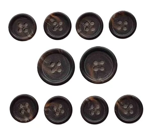 Brooks Brothers Genuine Horn Suit Buttons Set Brown Tan Cream F5Y Men's - Picture 1 of 1