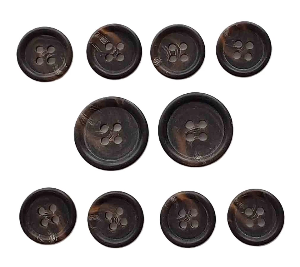 Brooks Brothers Genuine Horn Suit Buttons Set Brown Tan Cream F5Y Men's - Image 1 of 1