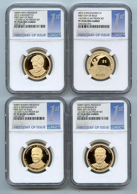 2015 S FIRST DAY 14-COIN CLAD PROOF SET NGC PR70DCAM - Image 1 of 4