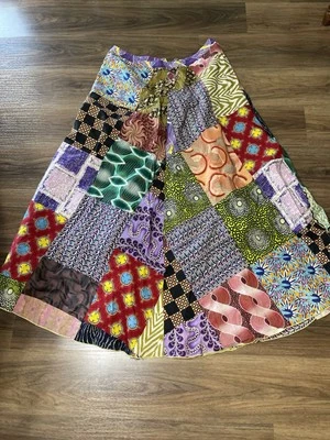 Vintage Rare  Skirt Handmade Patchwork Hippie 1970 ? Long Maxi Boho Flaw - Image 1 of 4