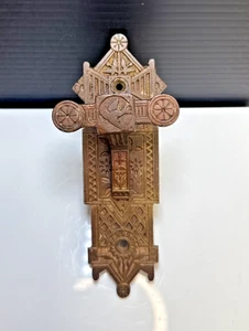 Antica leva campanello porta uccellino blu in bronzo fuso di Sargent & Co. - 1888 circa - Foto 1 di 16
