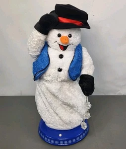 Gemmy drehende Schneeflocke Schneemann voll funktionsfähig Vintage animierte Weihnachtsdeko - Bild 1 von 19