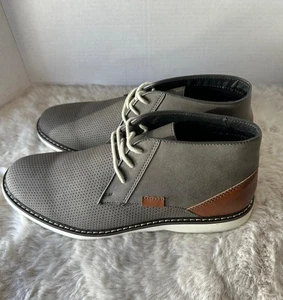 JF J Ferrar Leander Lace Up Shoes Mens Size 10M Gray Ankle Chuka Boots - Picture 1 of 9