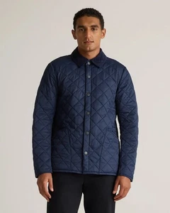 Quince Mens Large Navy Blue Featherless Quilted Jacket Coat - Picture 1 of 6