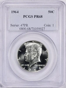 1964 Silver Kennedy Half Dollar Proof - PCGS PR 68 - 90% Silver - Picture 1 of 2