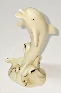 Dolphin Figurine Lenox Porcelain Ivory White 24K Gold Accents - Picture 1 of 4